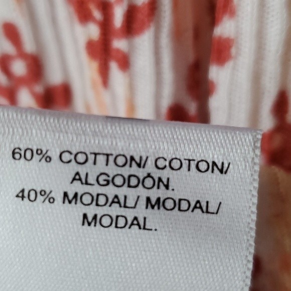 LUCKY BRAND ORANGE CREAM BOJO SLEEVELESS TOP V-NECK COTTON FLORAL SMALL - Picture 6 of 9